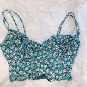 Green/Blue floral Urban Outfitters crop top!